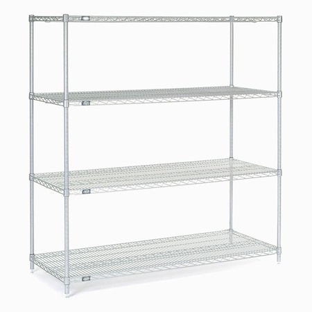 Nexel Stainless Steel Wire Shelving, 60W x 24D x 86H 24608S